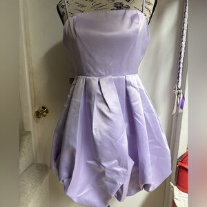 Box Pleat Detail Satin Lantern Dress